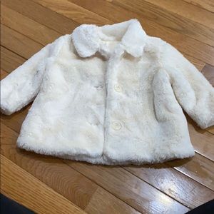 Old navy Cream faux fur coat